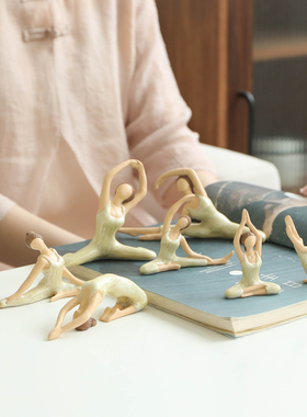瑜伽人物摆件g饰品欧式家居客厅树脂工艺品天使礼物瑜伽馆开业礼