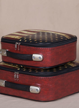 复古皮箱陈列道具手提箱收纳储物A礼品箱子样板房橱窗装饰摆件摆