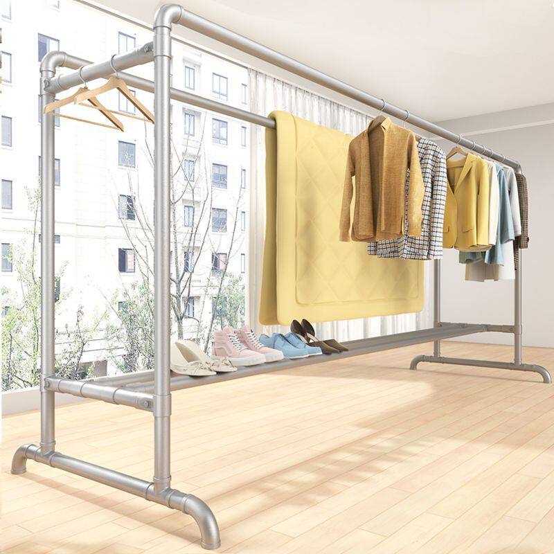 钢管晾衣架落地家用阳台挂衣架室外晾衣杆晒被子神器Y水管凉晒衣