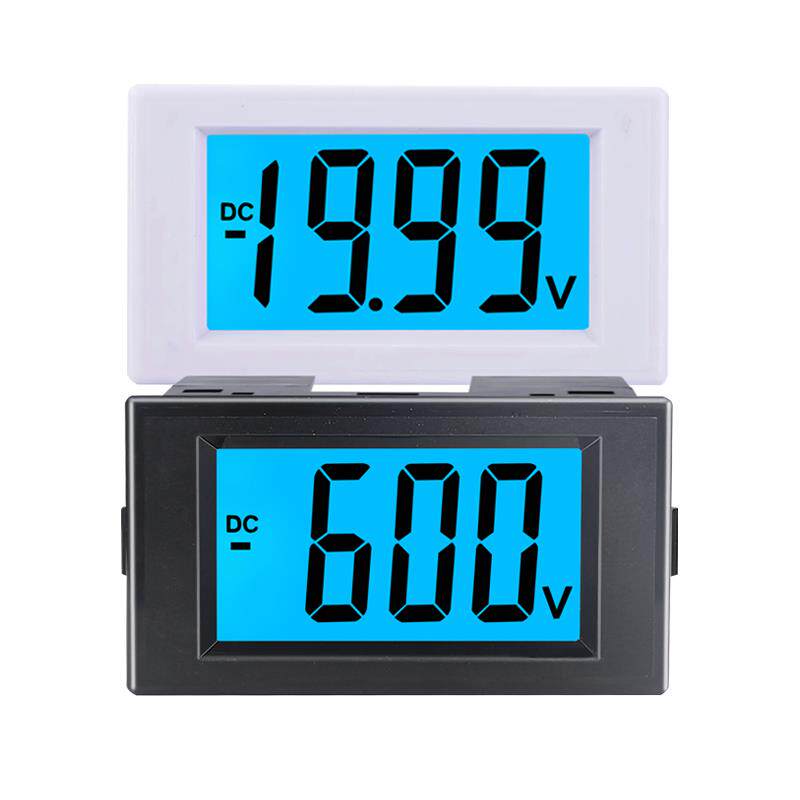 直流数显电压表正负0-12v24v48v200v600v液晶数字显示表头D69-230
