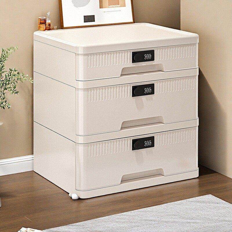 密码收纳箱贵重物品隐私文件带锁桌面收纳盒抽屉式家庭证件收纳柜