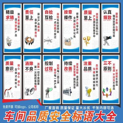 工厂车间安全生产品质标语激励员工现场管理精益求精文化宣传标语