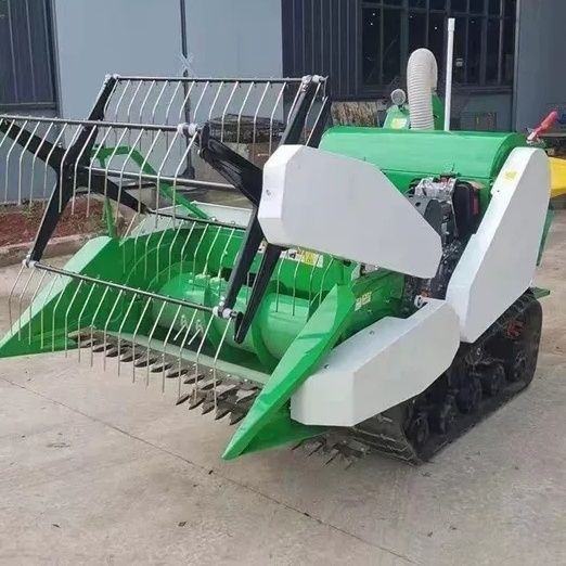 15匹水稻小麦收割机小型履带机多功能农用快速联合家用稻谷柴油机