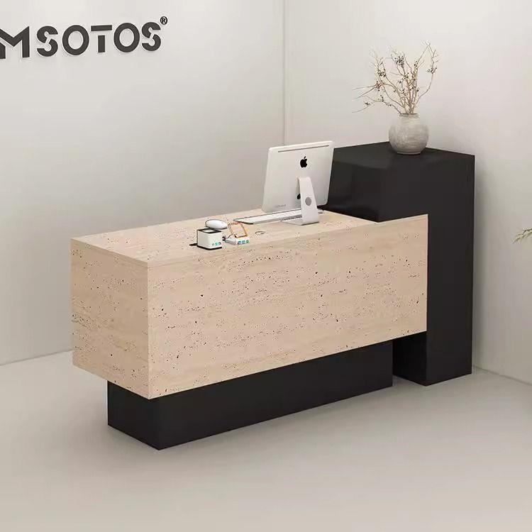 需定制简约现代收银台服装店黑色吧台桌美容美发店小型前台女装店