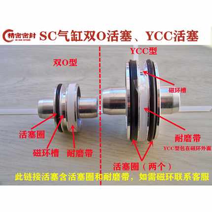 SC/SCJ气缸活塞 双O型/YCC型活塞32/40/50/63/80/125/160/200/250