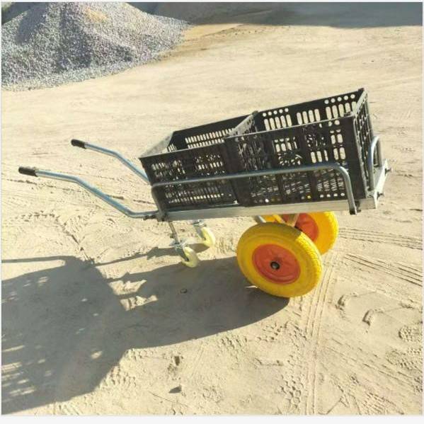 16寸大轮子运输车大棚蔬菜果园养殖小推车双把手架车子搬运拉货车