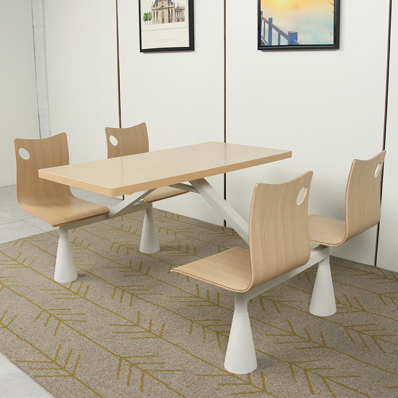 需定制四人位连体餐桌学生学校食堂餐桌椅公司单位职员餐厅岩板餐