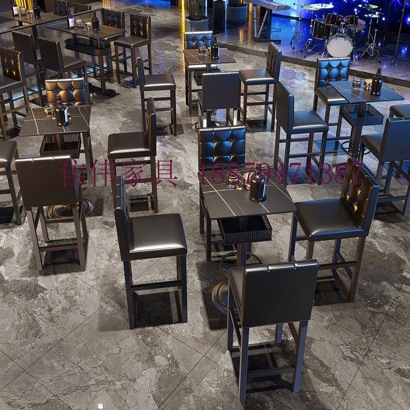 需定制酒吧散台清吧高脚桌椅凳组合吧台夜场慢摇迪吧高吧高脚桌凳