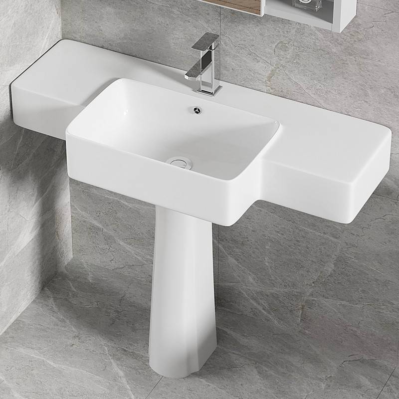 超窄长立柱式洗脸盆小户型卫生间洗手池阳台落地一体陶瓷洗面池