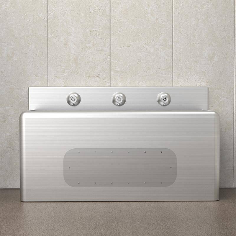 监狱不锈钢落地式洗手盆3水龙头防磕碰圆角通长洗手池厂家定制