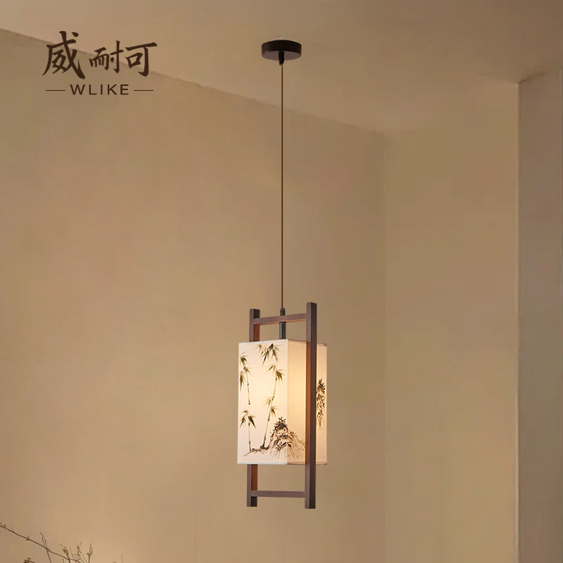手绘宋代美学入户玄关柜小吊灯客厅覆古氛围新中式卧室床头吊线灯