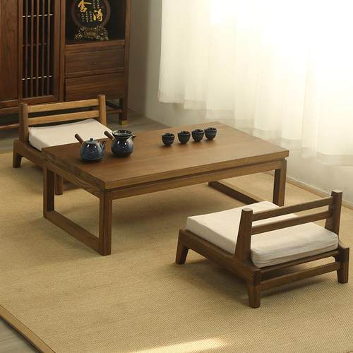 老榆木榻榻米茶桌小户型茶几实木飘窗桌子日式矮桌炕桌茶几炕几