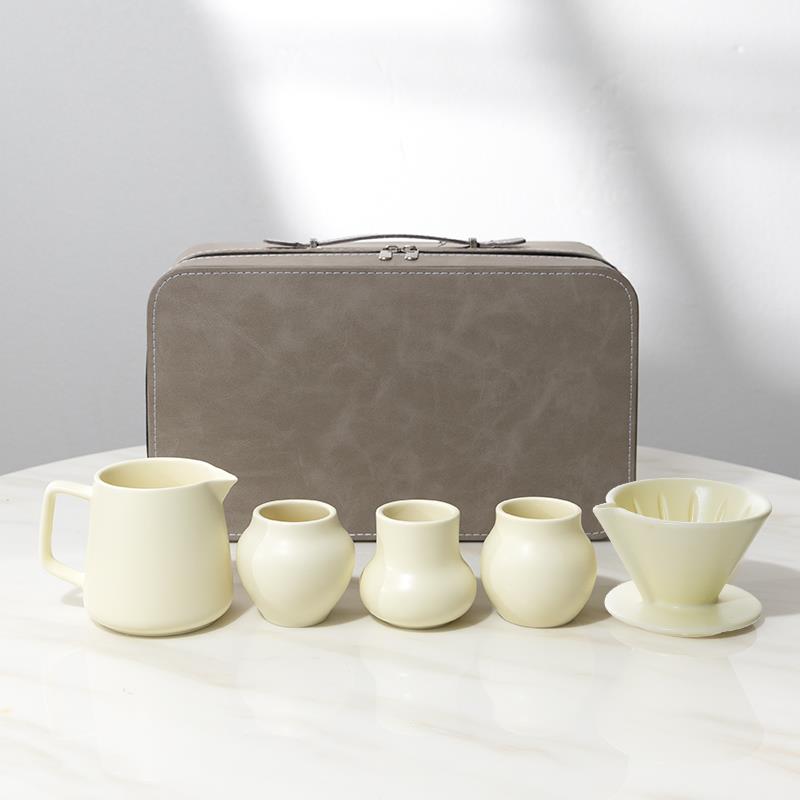 咖啡滤杯陶瓷家用V60免折滤纸咖啡过滤器手冲咖啡壶套装旅行器具