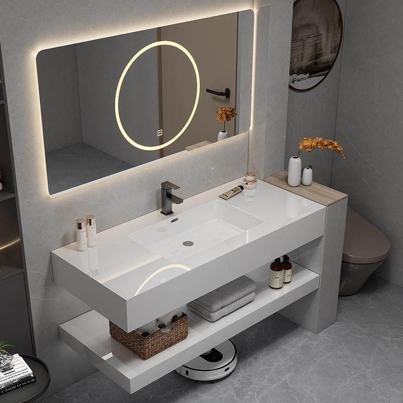 酒店风双层岩板陶瓷无缝洗脸盆柜组合民宿厕所洗漱台洗手池盆套装,家装主材,浴室柜组合,淘宝优惠券,粉丝福利购,淘宝优惠卷