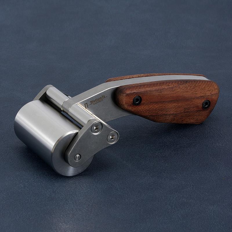 Nattools重型不锈钢滚轮滚胶轮 DIY皮革手作皮具滚筒630g/60mm