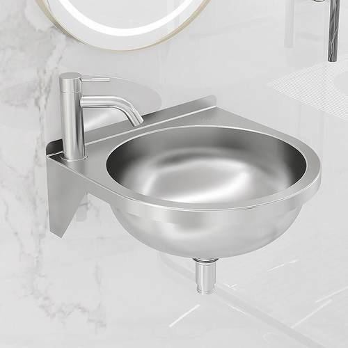 不锈钢壁挂式洗手盆小户型家用阳台卫生间厕所简易挂墙洗脸盆台盆