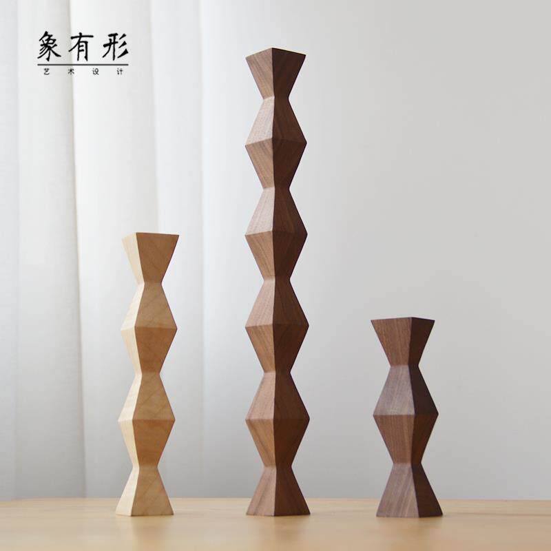 象有形/无尽之柱布朗库西抽象实木北欧风几何装饰艺术品桌面摆件