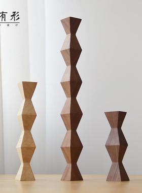 象有形/无尽之柱布朗库西抽象实木北欧风几何装饰艺术品桌面摆件