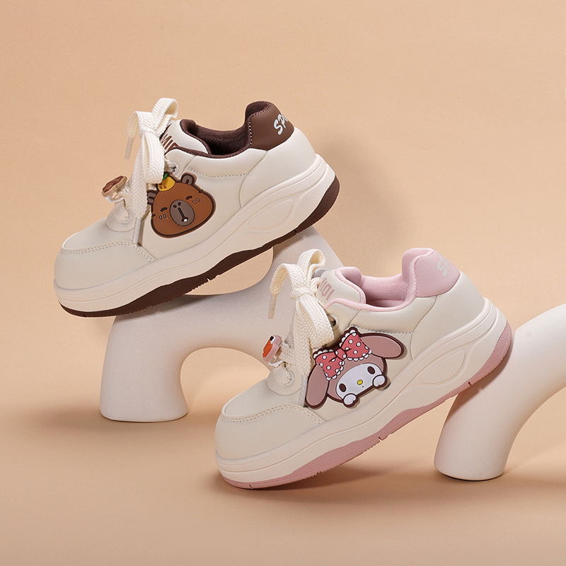 开心米奇2025秋季新款小兔子巴拉可爱装饰百搭板鞋轻便开学小白鞋
