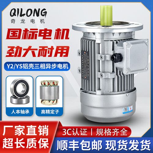 速发Y2铝壳异步YS-02-2动2.2 W1.5/2.2//4/5.5KWK三相电 机