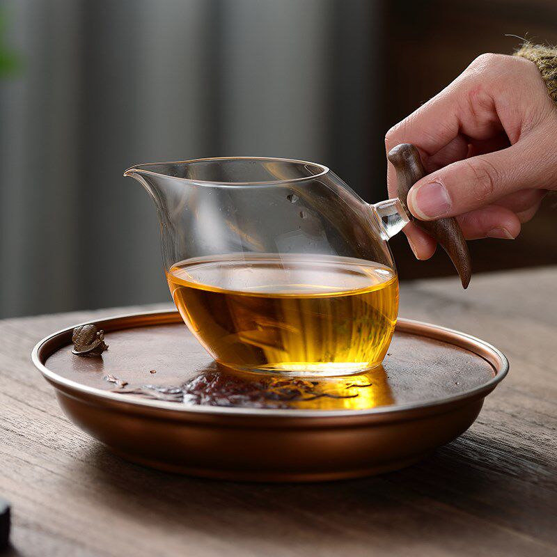 速发木把玻璃公道热手工加厚耐杯玻璃公泡杯分茶器茶海茶杯功夫茶