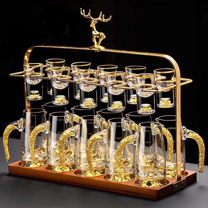 速发白酒杯套装白晶轻奢用2024新款二分酒杯架酒具水酒两酒器