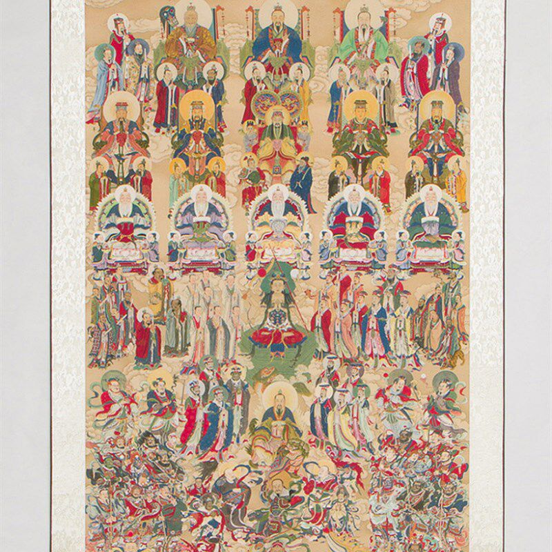 速发水陆画神法画卷轴画三清画全神图仙褂法衣龙帐 短器长褂