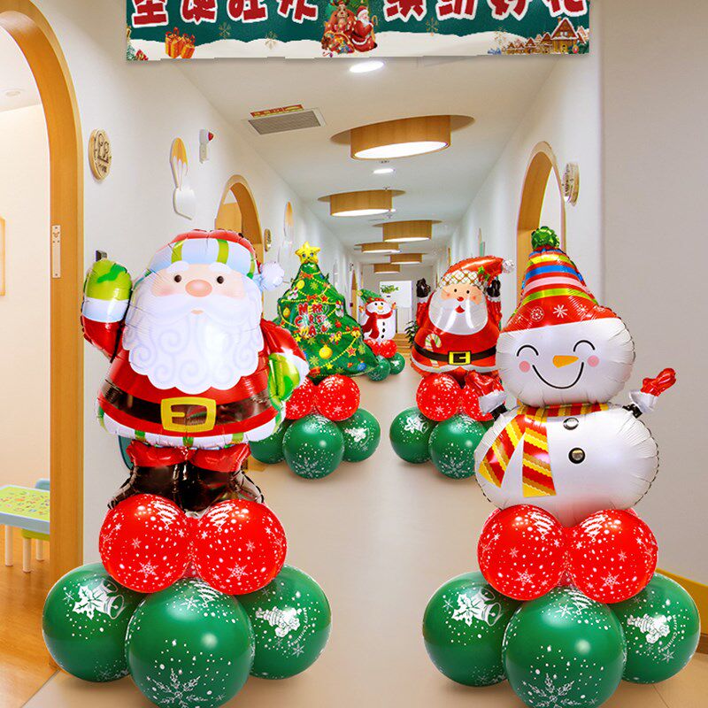 速发圣球节装饰幼件园学校班级气诞圣诞树摆儿门口路引场景氛围布