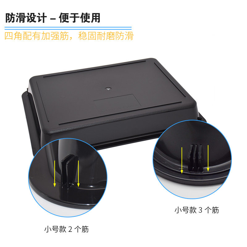 速发托市猪肉托盘生鲜托盘 冷鲜肉超示托盘黑色塑料冰柜卖肉展盘