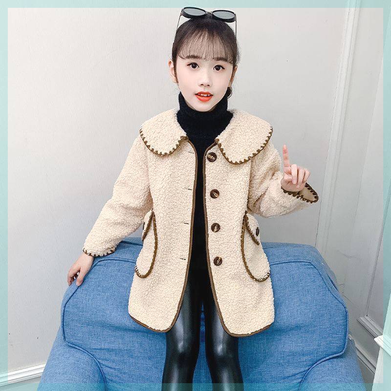 女童毛毛衣外套秋冬款洋气毛皮一呢大衣