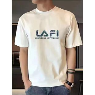 2026新款男士短袖t恤潮流宽松圆领长袖衣服打底衫全棉T半袖上衣潮