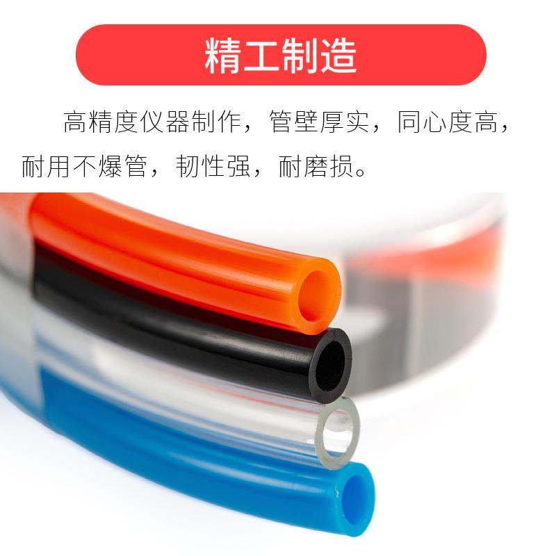 微跃气动空压机高压软PU气管8mm透明4*2.56*410*6.5121416厘