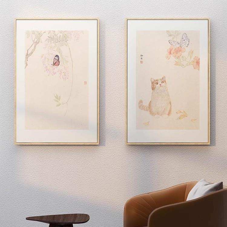 酒店民宿新中式水墨花卉装饰画玄关客厅沙发背景挂画壁画摆台禅意图片