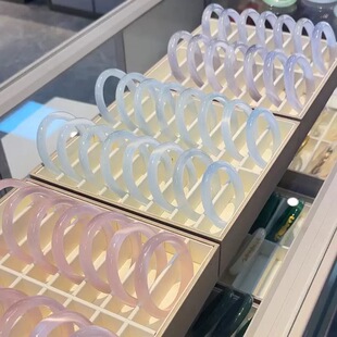 猫眼石手镯女款高冰百搭高品质手镯白月光玉髓送礼新中式