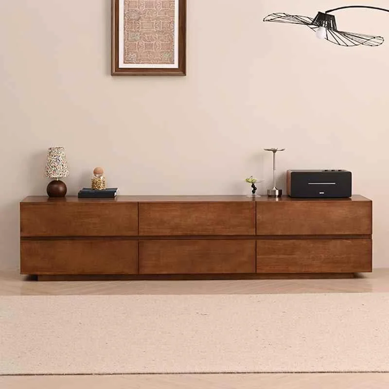 尚品 北欧实木电视柜中古风落客厅家用地电视机柜简约现代影