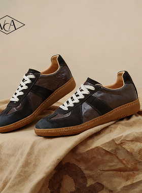 VCA德训鞋女鞋真皮2025新款轻便平底鞋秋冬软底休闲鞋牛皮板鞋