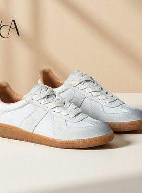 VCA女鞋德训鞋平底鞋透气网面轻便运动鞋训练鞋真皮牛津鞋不累脚