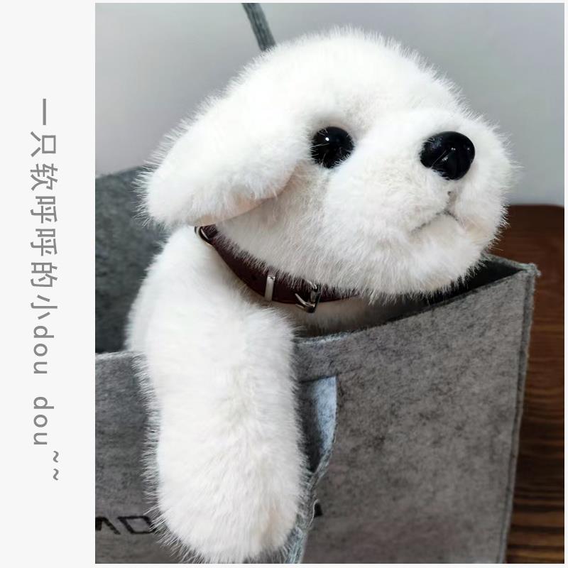 仿真趴趴拉布拉多狗狗毛绒玩具白色小狗玩偶娃娃抱枕安抚玩偶礼物