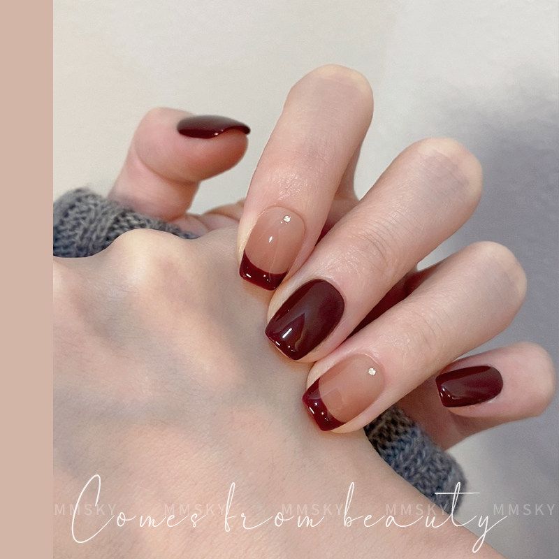 Burgundy Cat Eye Press-on Nails 2026 Lunar New Year - Product image 4