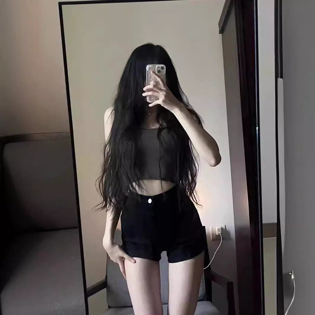 美式复古铆钉设计感低腰牛仔超短裤女韩版显瘦包臀辣妹高街热裤子