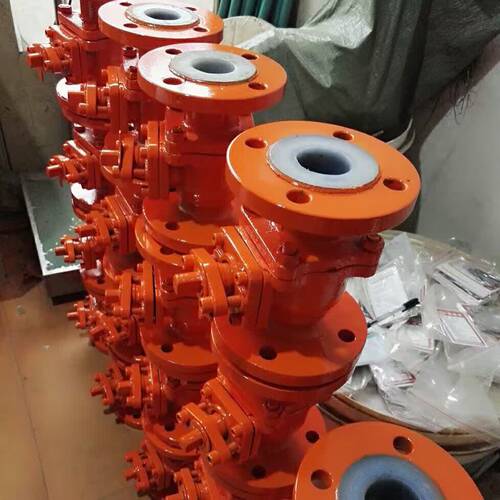 手动衬四氟球阀Q41F46-16C铸钢衬氟球阀DN25 32 40 50 65 80 100