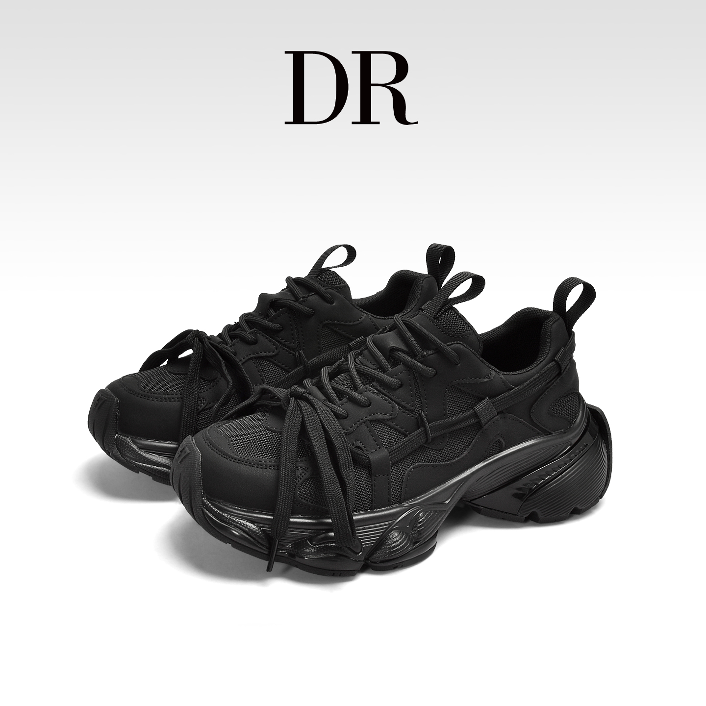 绑带厚底运动老爹鞋增高显脚小