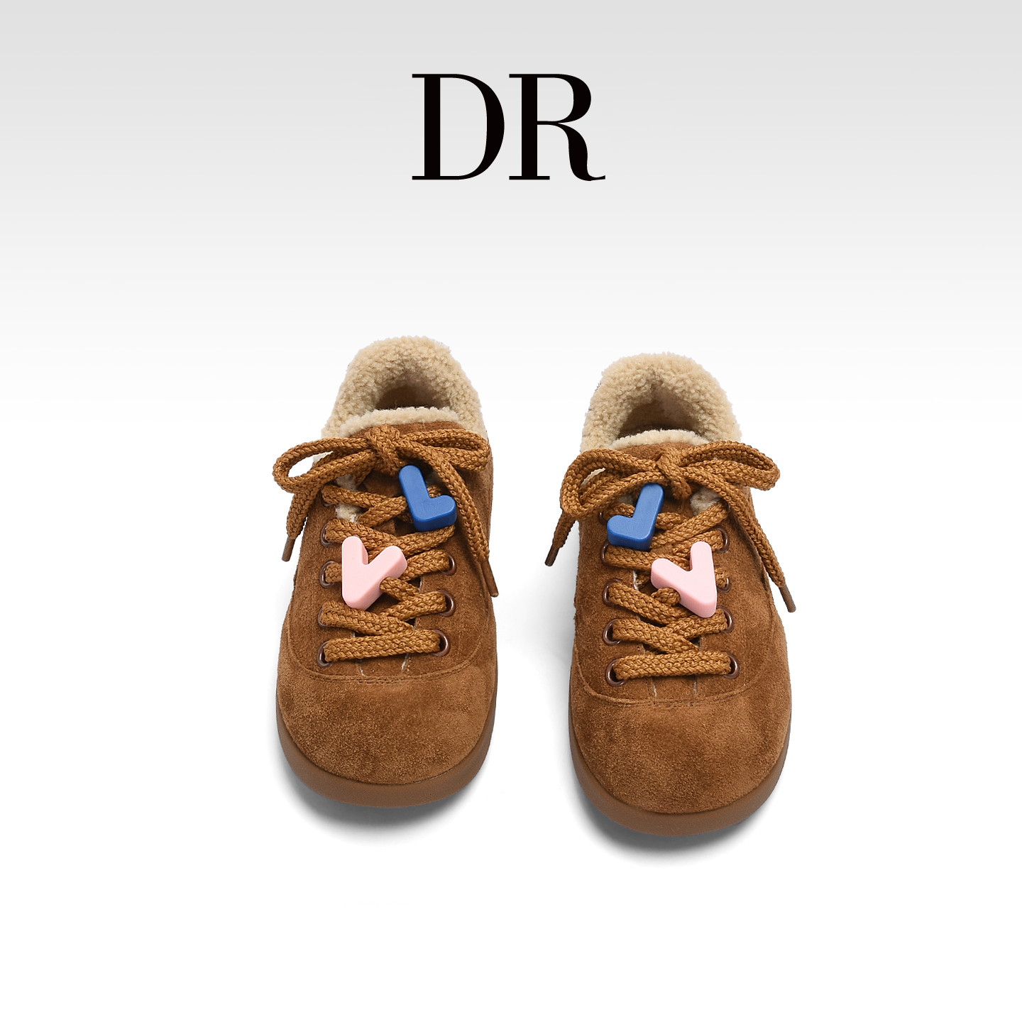 真皮厚底保暖字母大头丑萌德训鞋