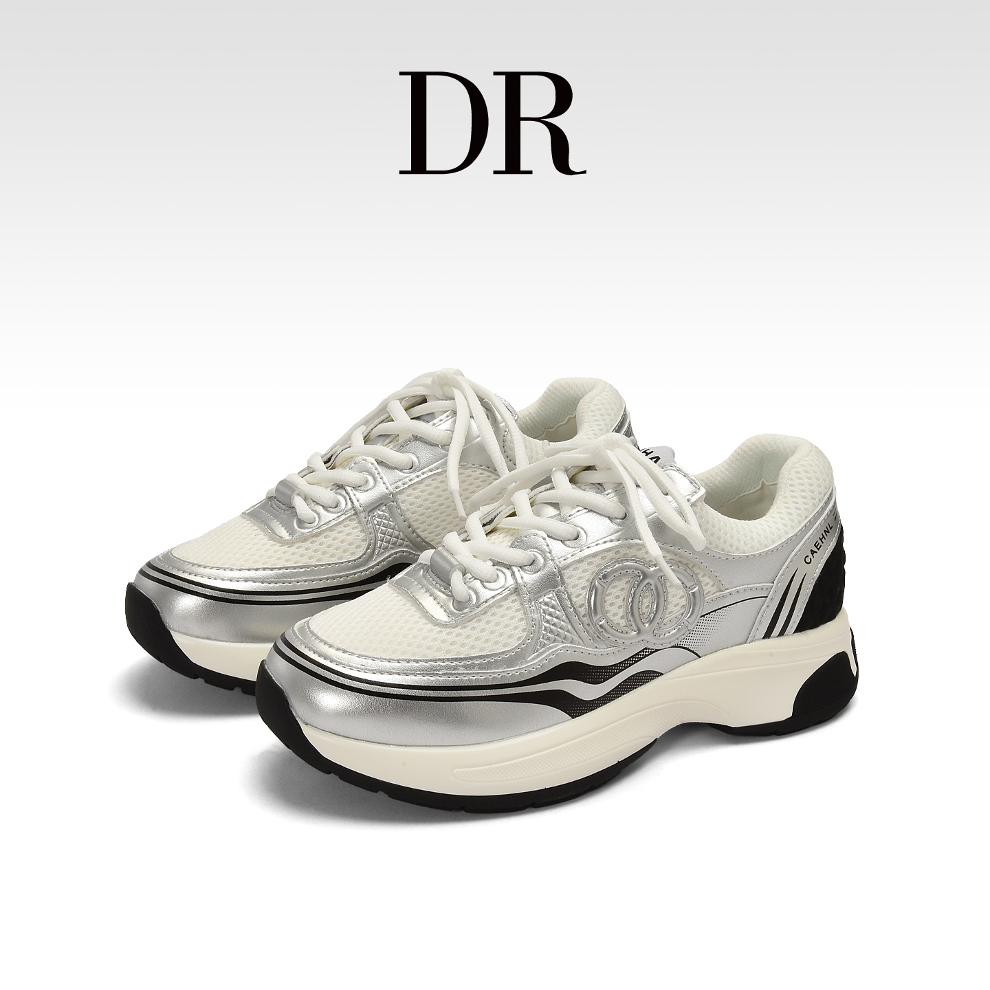 真皮小香风运动老爹鞋厚底增高