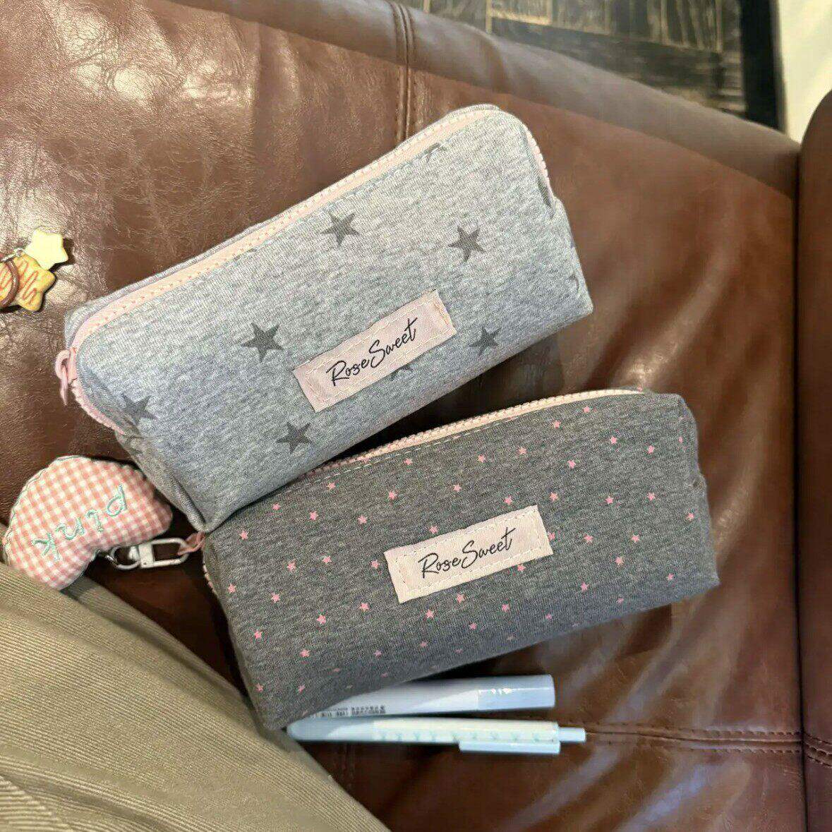 韩系星星笔袋高颜值ins风大容量小初高中大学生文具收纳袋小众