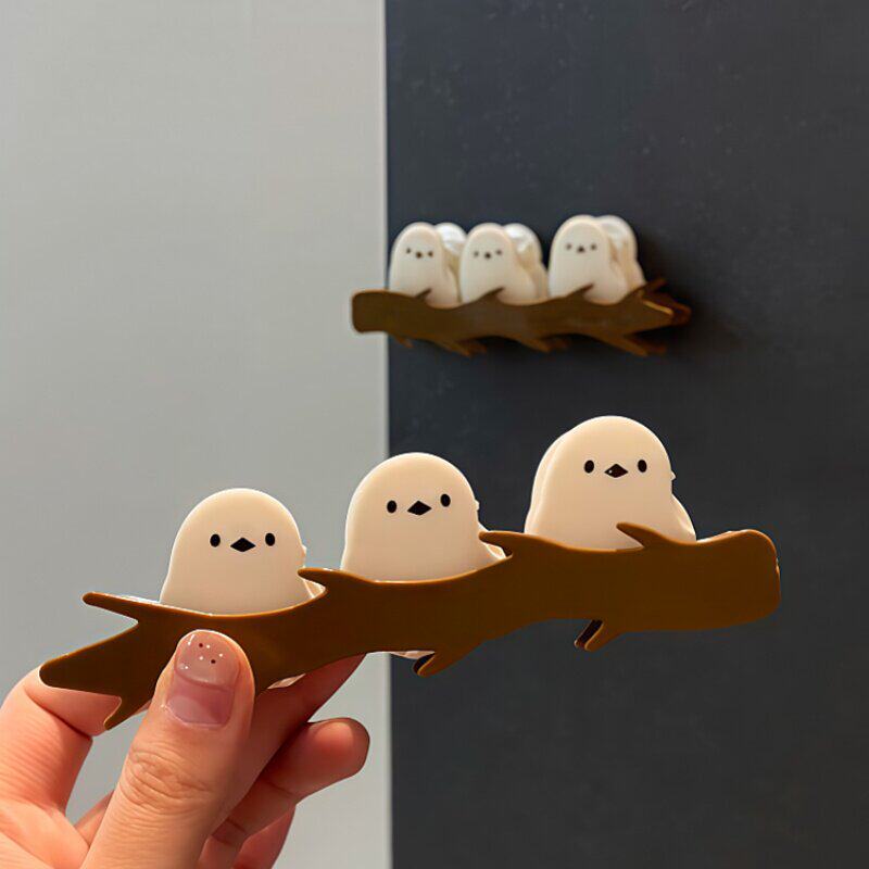 小鸟磁吸密封夹可爱肥啾封口夹易收纳保鲜食品薯片塑料袋便签夹子