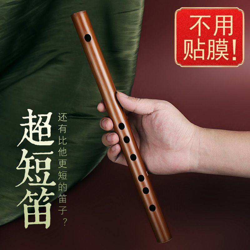 迷你短笛无膜孔初学横笛入门竹笛小笛子随身易学口袋乐器古风