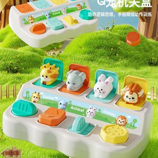 躲猫猫开关盒恐龙躲猫猫婴儿0一1岁23宝宝因果玩具早教益智开关盒