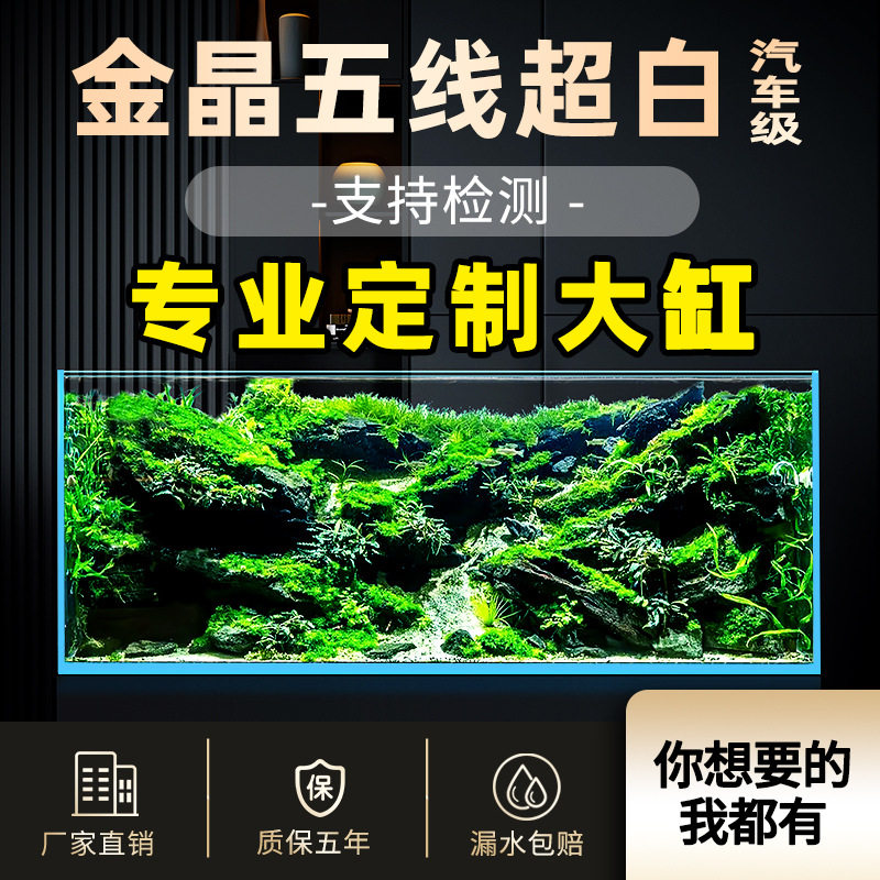 金晶五线白玻璃嵌入式底滤鱼缸