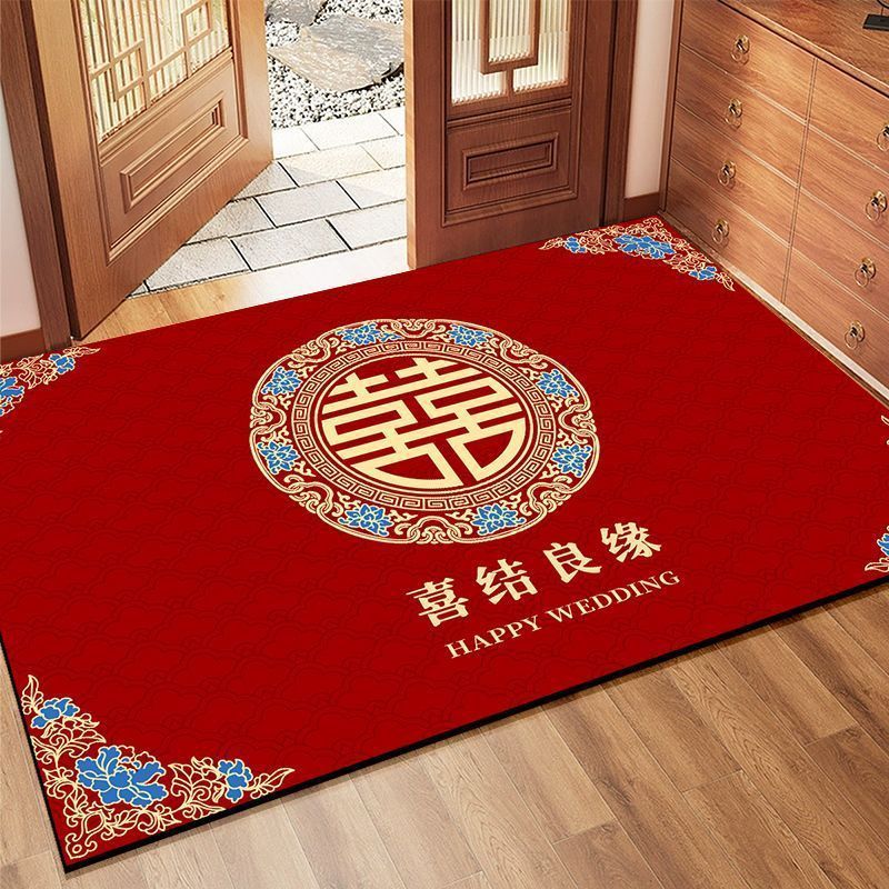 结婚喜字红色入户防滑耐脏门垫